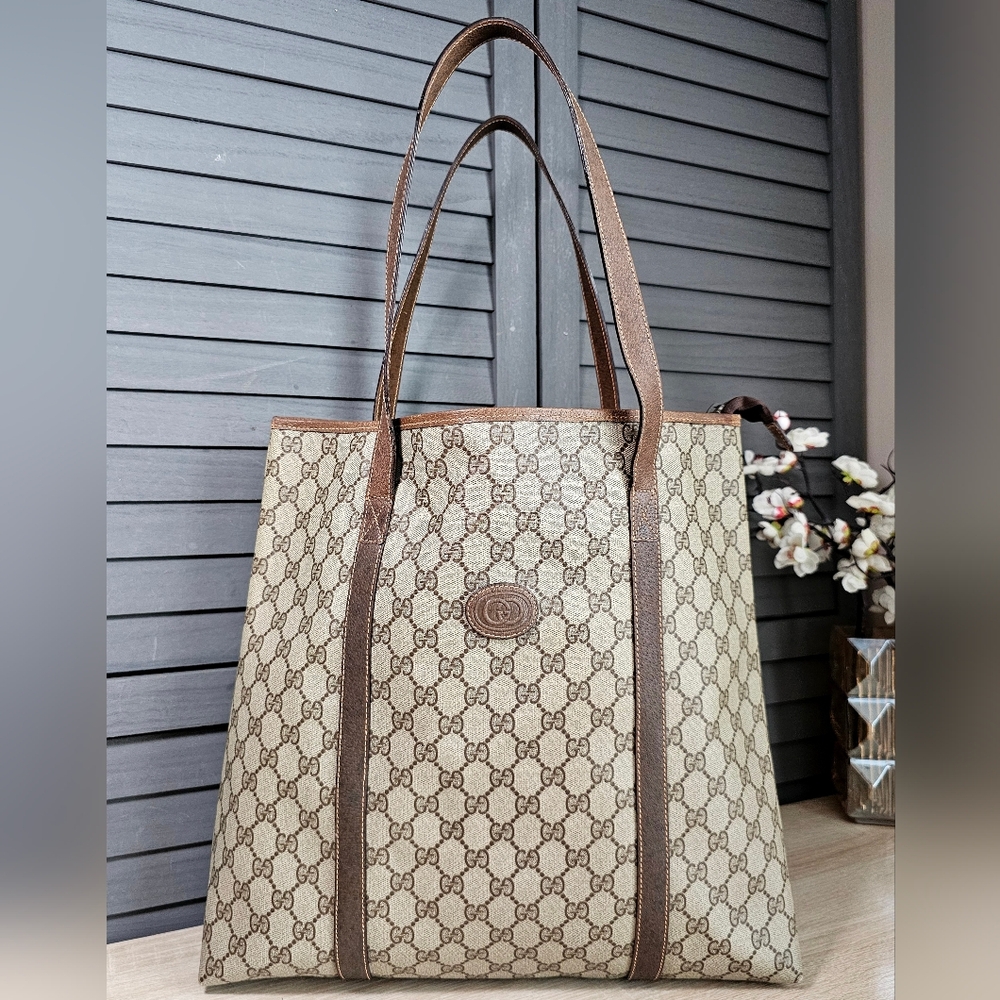 Authentic GUCCI Supreme Monogram GG Tote Shoulder Bag
